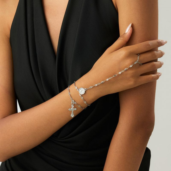 Браслет на палец с жемчужной каплей CJN79412