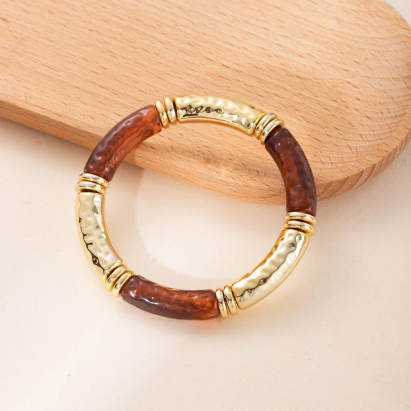 Браслет жесткий трубчатый с металлическими разделителями CJN90161