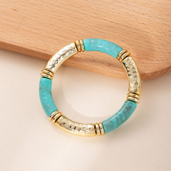 Браслет жесткий трубчатый с металлическими разделителями CJN90161