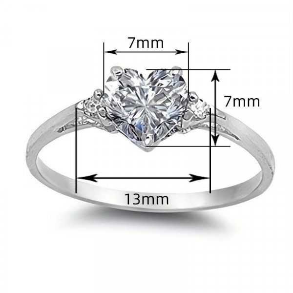 Кольцо из стали с красным камнем в форме сердца CJG68378