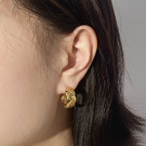 Серьги-кольца широкие с фактурным плетением CJL19028