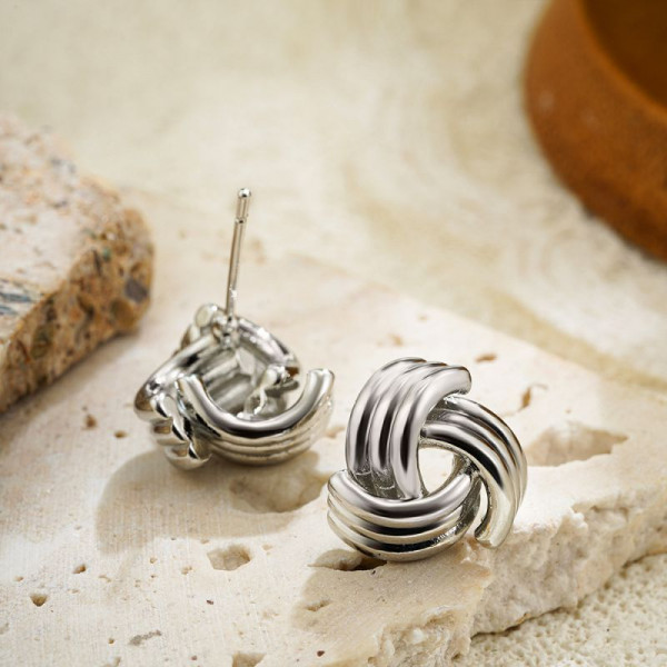 Широкие плетеные серьги-кольца CJL16417