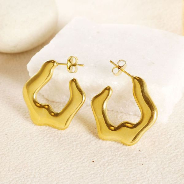 Серьги-кольца многогранные геометрические CJL49049