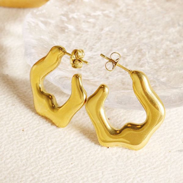 Серьги-кольца многогранные геометрические CJL49049