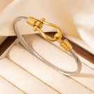 Браслет жесткий плетеный с замком в форме скобы CJL77469