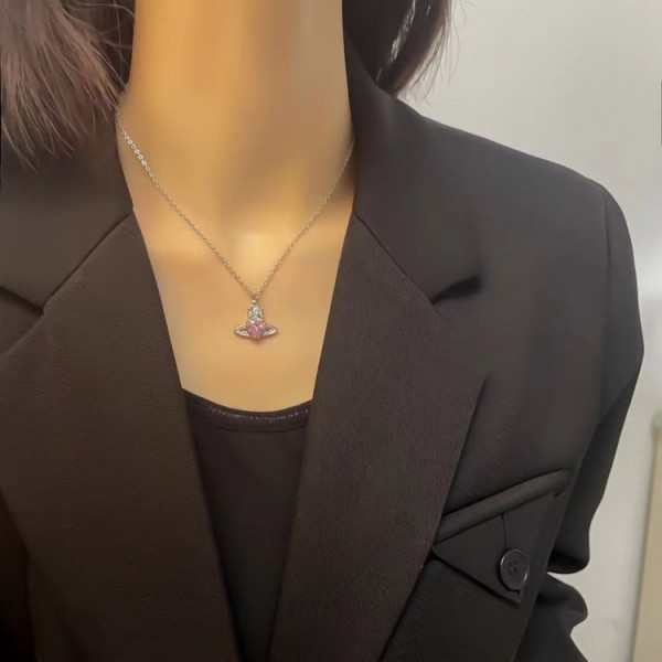 Роскошная Цепочка с кулоном в форме сердца с орбитой J10741CJJ