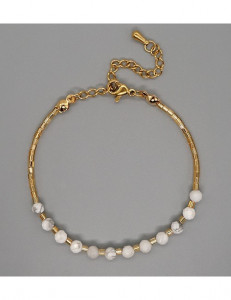Браслет из бисера и золотистой цепи T68023