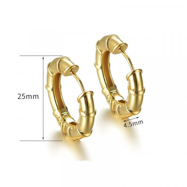 Объемные серьги-кольца Бамбук CJC62982