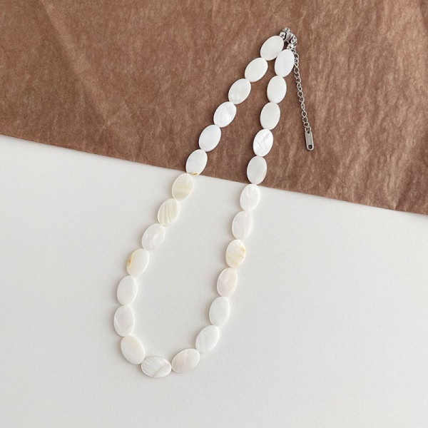 Геометрические жемчужные бусы из квадратного перламутра CJG45148