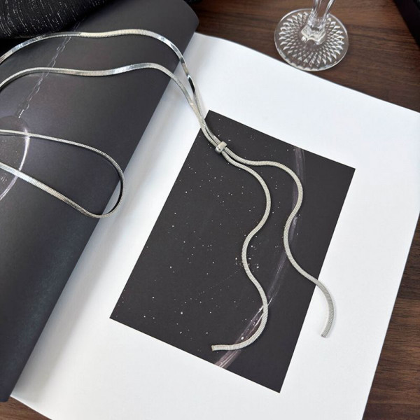 Длинное колье-лариат со змеевидным плетением CJH39744