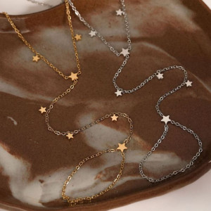 Браслет-слейв тонкий многослойный с россыпью звезд CJM82045