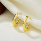 Серьги-полукольца геометрические золотистые CJC91191