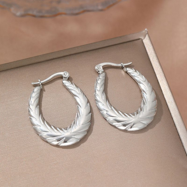 Серьги-кольца овальные расширенные CJM03913