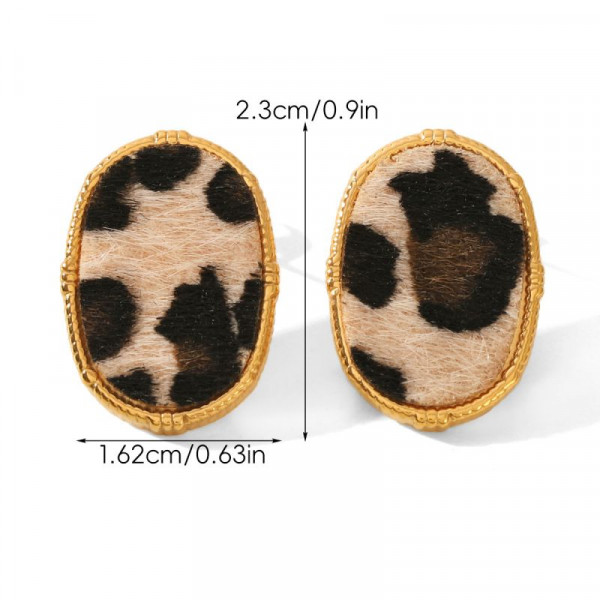 Серьги-пусеты Овалы с эмалью CJR68410