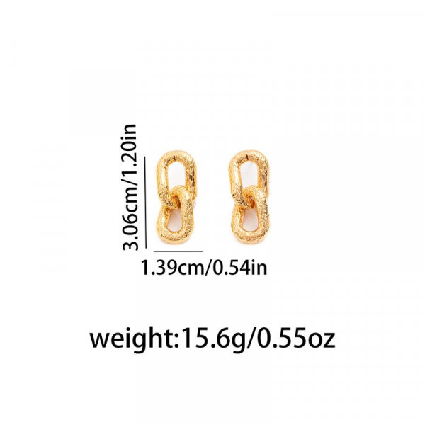 Висячие серьги-звенья с песочной фактурой 1J12521CJJ