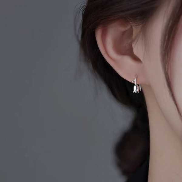 Серьги цветы медь напыление платиной 1J12404CJJ