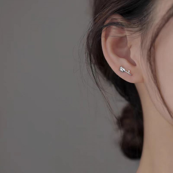 Серьги цветы медь напыление платиной 1J12404CJJ