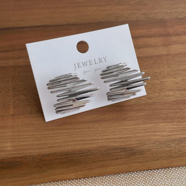 Массивные серьги-пусеты с эффектом «мятого металла» CJP44818