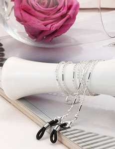 Цепочка для очков серебристая плоская с лобстером L12935