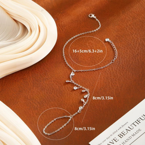 Браслет слейв каскад прозрачных капель CJQ02337