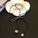 Длинный Лариат на темном шнурке с подвесками CJD68779