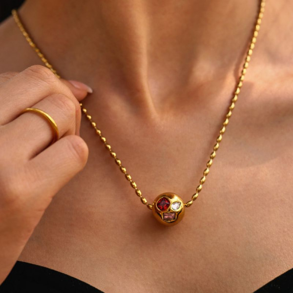 Золотистая цепочка с бусиной CJL82875