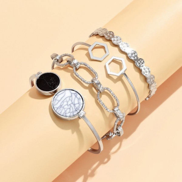 Комплект из 5 браслетов с декоративными камнями CJG30585