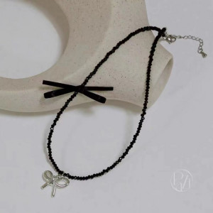 Стильный Чокер из темного бисера с изящным бантом J10743CJJ