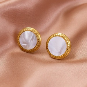 Серьги медицинская сталь с напылением золотом J10891CJJ