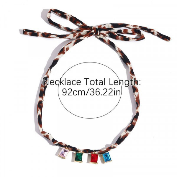 Колье из текстильной ленты с подвеской в форме банта CJN31889