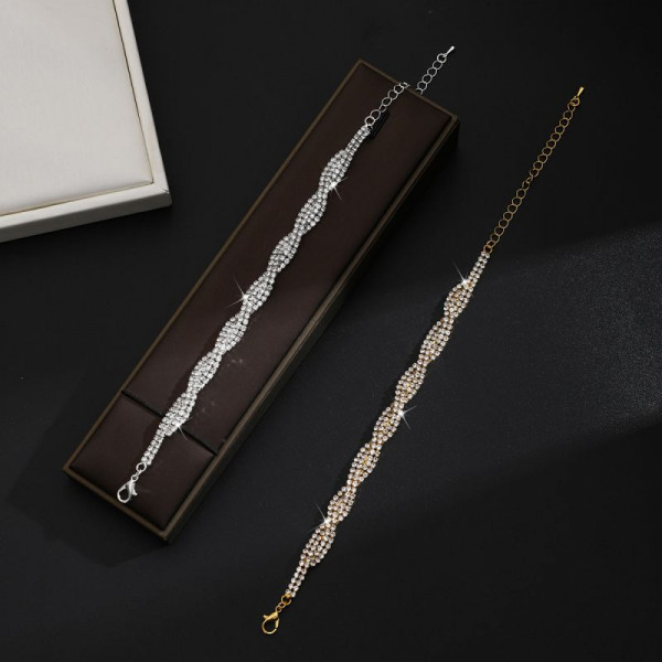 Плетеный браслет из сверкающих нитей с кристаллами CJR67170