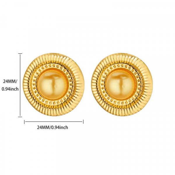 Серьги-пусеты Диски с белой эмалью CJN82522