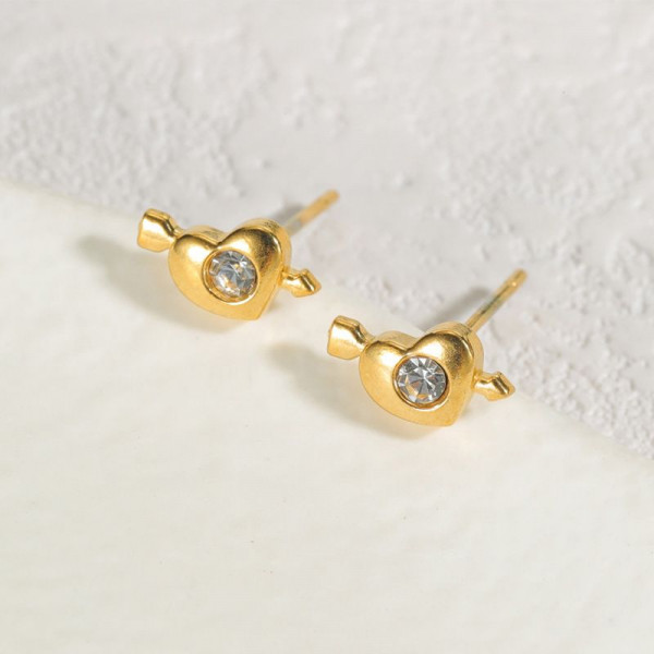 Серьги-пусеты Сердца со стрелой CJJ26095