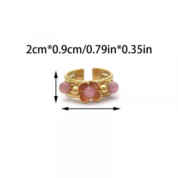 Широкое кольцо с крупными розовыми камнями CJP78182
