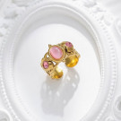 Широкое кольцо с крупными розовыми камнями CJP78182