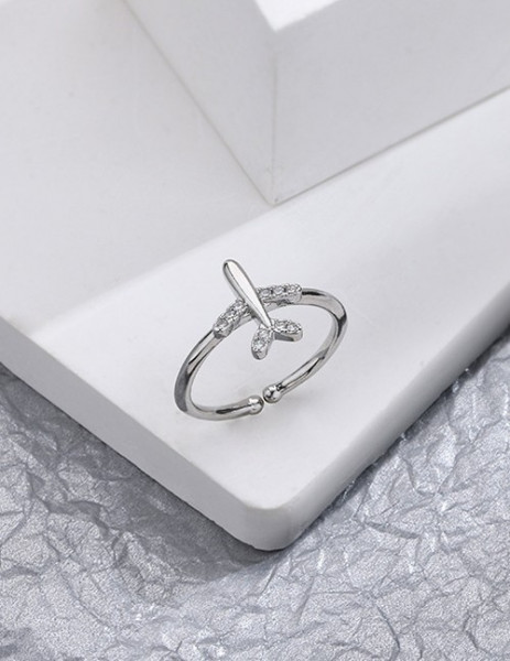 Кольцо с самолетом на тонкой шинке R86997