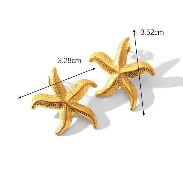 Серьги-пусеты Морские звезды объемные CJL36241