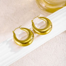 Золотистые объемные серьги-кольца CJH63041