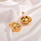 Золотистые серьги-пусеты Полусферы CJH33455