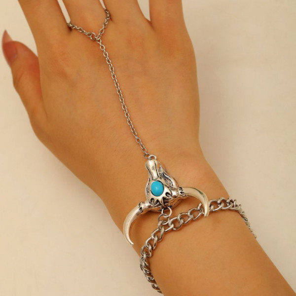 Браслет слейв этнический талисман с бирюзой CJQ14799