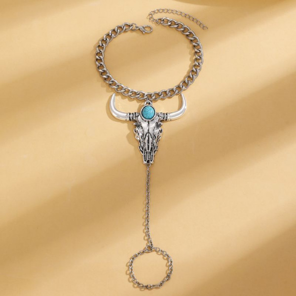 Браслет слейв этнический талисман с бирюзой CJQ14799