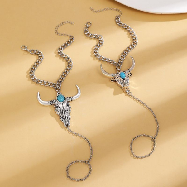 Браслет слейв этнический талисман с бирюзой CJQ14799