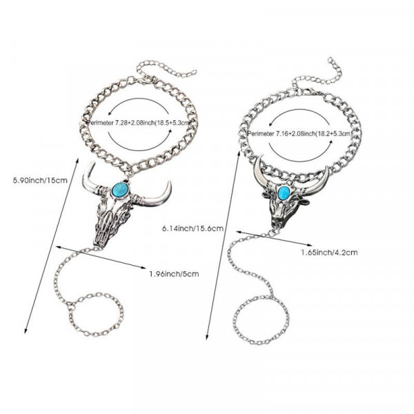 Браслет слейв этнический талисман с бирюзой CJQ14799