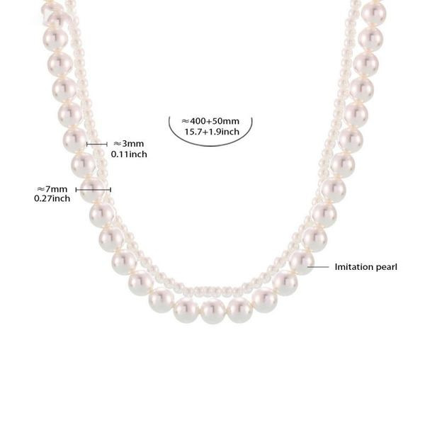 Белые двухслойные бусы из жемчуга CJL82880