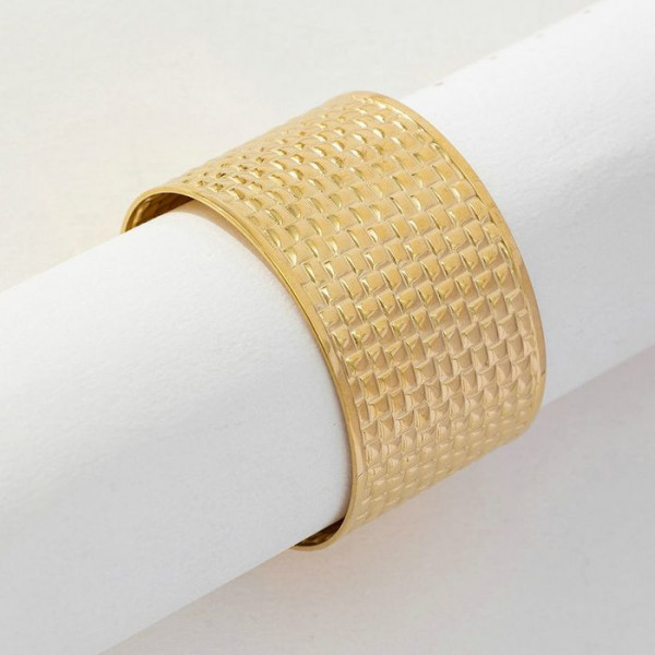 Браслет жесткий широкий с ажурным сетчатым плетением CJM41860