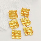 Серьги Висячие Квадраты гофрированные CJM67989