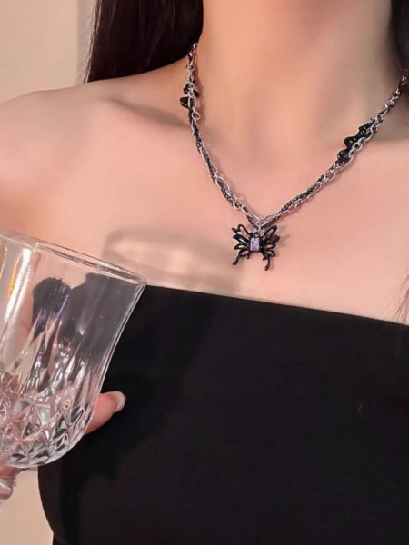 Многослойная Цепочка с крупной подвеской-бабочкой J10744CJJ