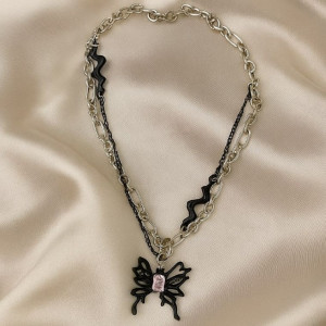 Многослойная Цепочка с крупной подвеской-бабочкой J10744CJJ