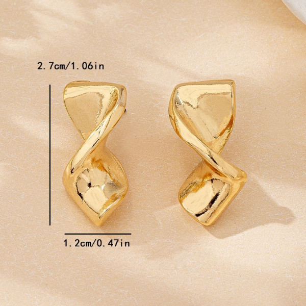 Дизайнерские серьги-пусеты изогнутые петли CJM14370