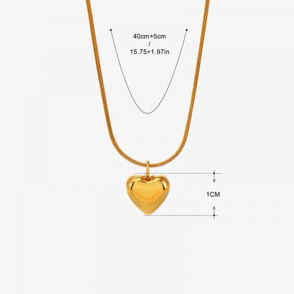 Золотистая цепочка с гладким сердцем CJN25431